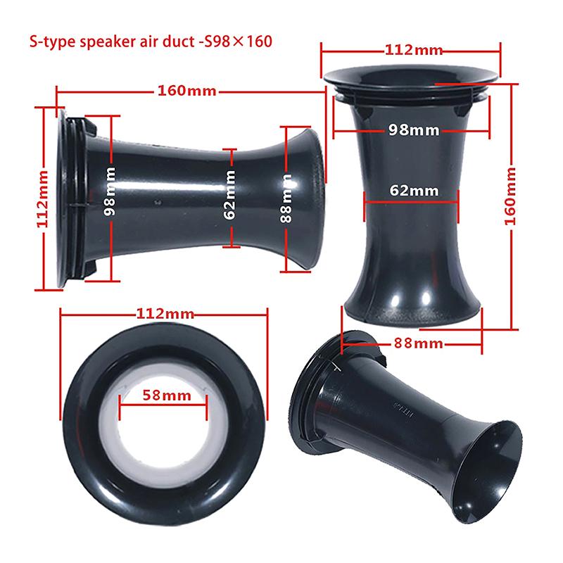 

Аксессуары для басового тубуса, рефлекторный порт, пластиковый автомобильный DJ-динамик, сабвуфер, бас для рефлекторного инвертированного аудиовуфера 98x160mm