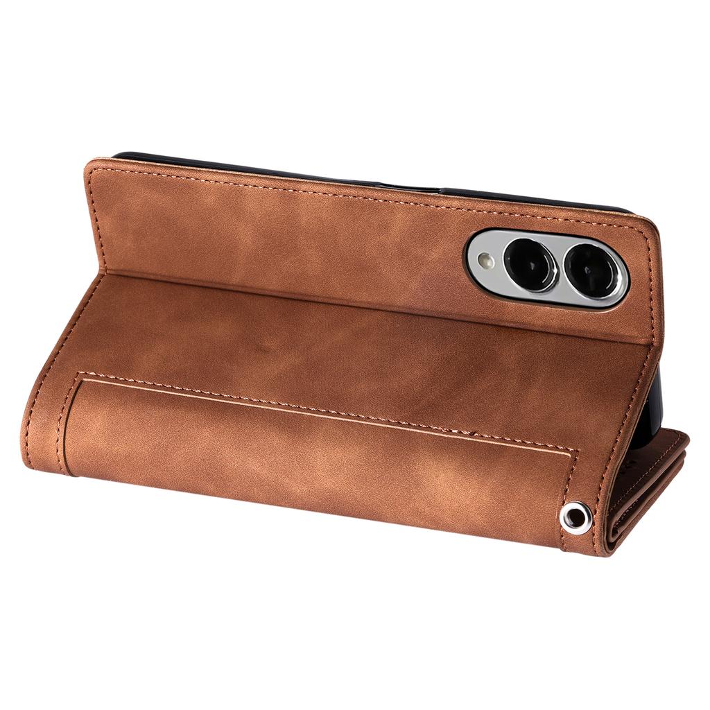 For Samsung Galaxy S25 Edge Case PU Leather Phone Cover with Zipper Wallet 9 Card Slots