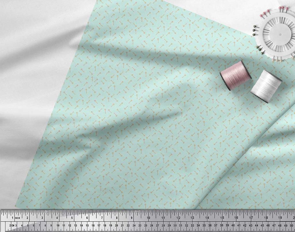 Soimoi Japan Crepe Satin Fabric Key Shirting Fabric Prints By Metre 42 Inch