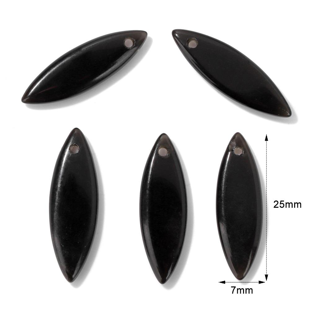 25x7x3mm 2pcs Natural Stone Horse Eye Shape Charm Pendant Green Aventurine Tiger Eye Rose Crystal Quartz Pendant