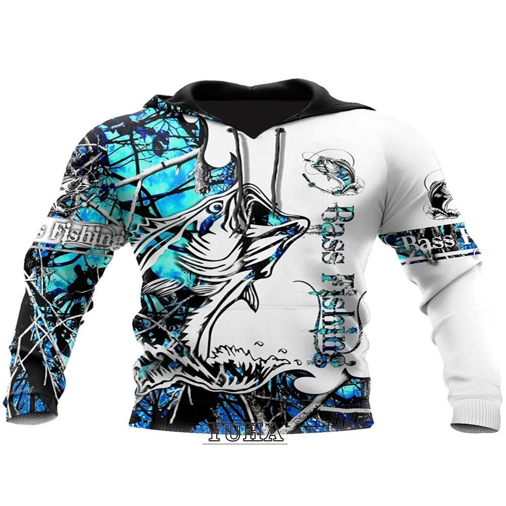 Animal Fisher Marlin Sweatshirts Fishing Camo Hoodies For Fashion Streetwear Harajuku Y2k 3D Print Pullovers