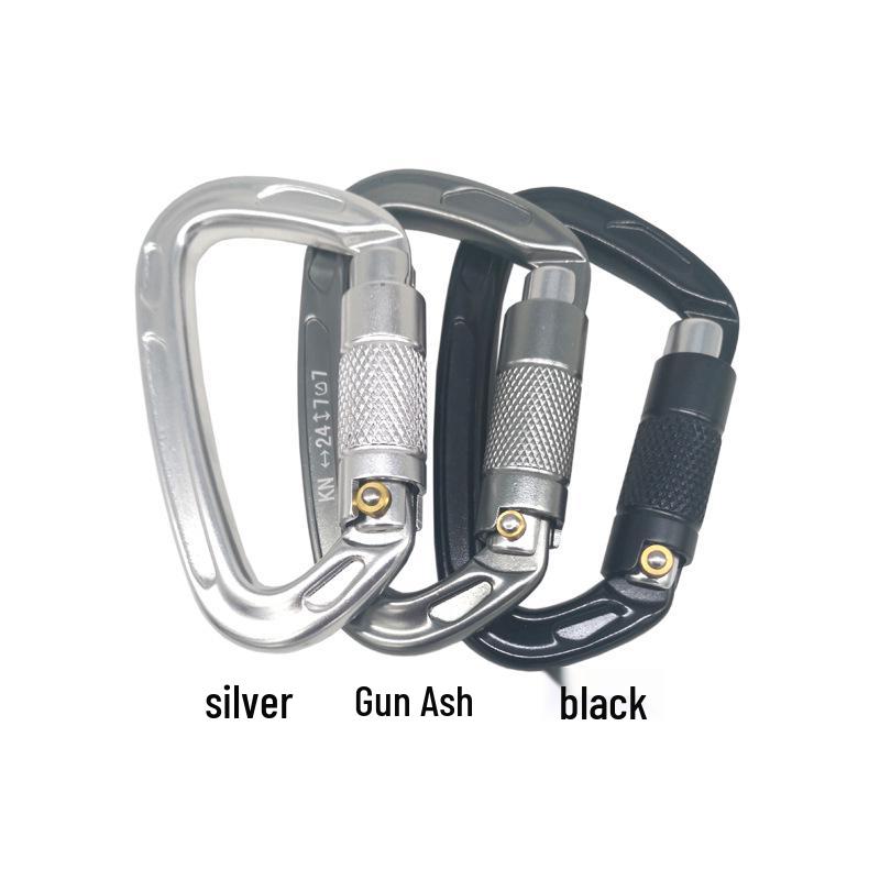25KN D-Shaped Auto-Lock Carabiner – Aviation Aluminum Alloy for Outdoor Climbing