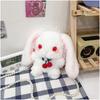 Kawaii Bunny Plush Small Bag With Inner Zipper Pocket For Street Fashion
