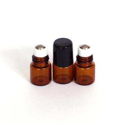 Contenitore liquido per olio essenziale con sfera a rullo in vetro marrone vuoto da 10 pezzi da 1 ml