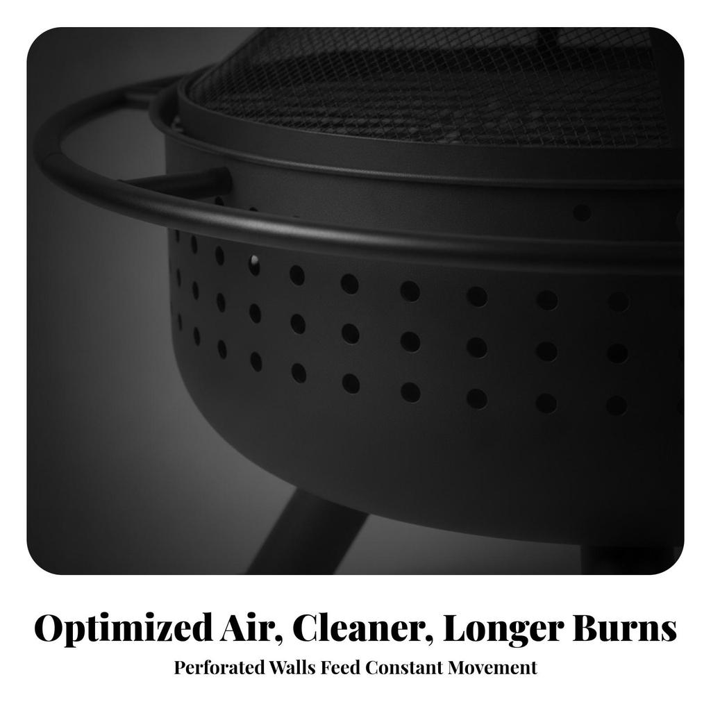 Outdoor Fire Bowl with Cooking Grate Long-Lasting Grill