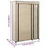 Faltgarderobe Creme 110 x 45 x 175 cm Stoff