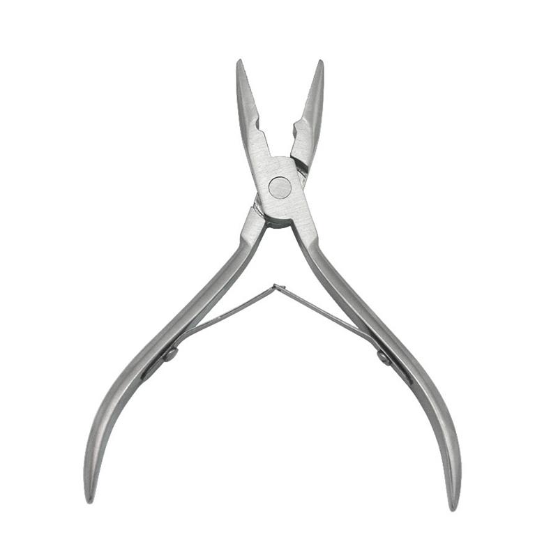 1 PC 5 Inch Silver Stainless Steel Clamp Hair Extension Plier with Hole Keratin Hair Extensions Ring Removal Tools