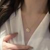 Exquisite and Dazzling Rotatable Camellia Flower Necklace New In Diamond Inlaid Elegant Pendant Fashion Wedding Jewelry