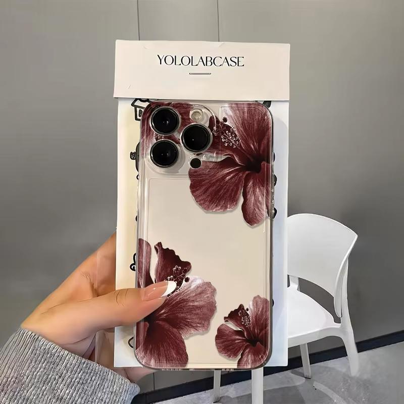 

Red Lily Print Clear Phone Case For Xiaomi Mi Poco X6Pro X6 X7 X5 Pro Mi Poco F7 Pro F6 F5 Silicone Cover Poco X6 Pro 5G