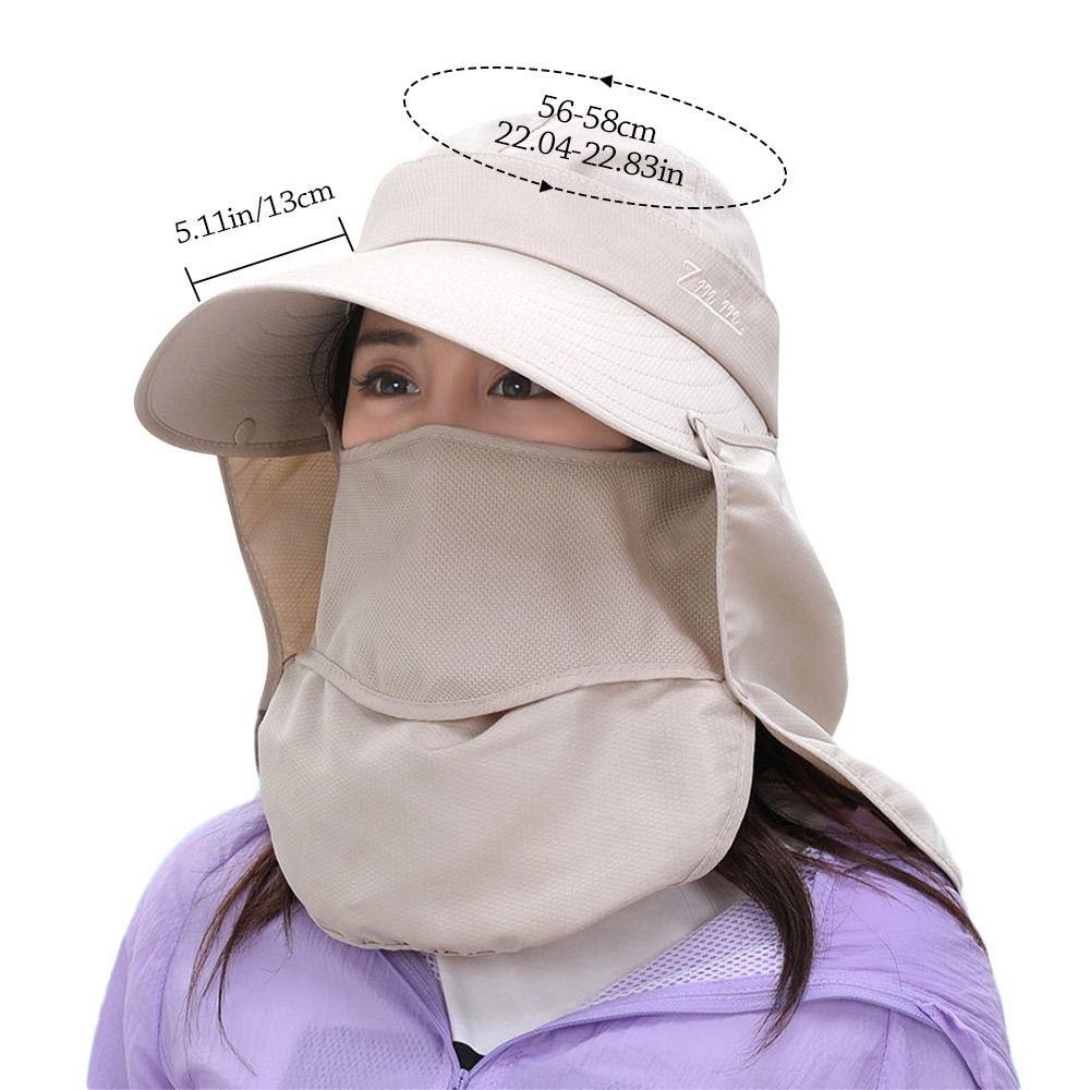 Women Breathable Detachable UV Protection Beach Cap Shade Hat Sunshade Sun Hat Fisherman Cap