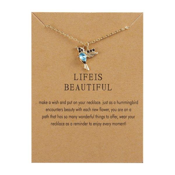 Collana a Catena Colibrì Ciondolo Uccello Smaltato Blu Raffinato Collana a Catena Clavicolare Per Donne Gioielli Regali per Feste Anniversari