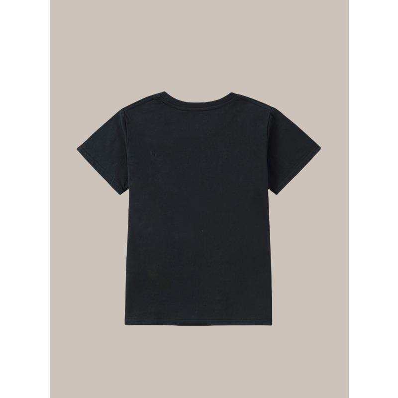 European sizes 1pc, Summer Casual Girls' Round-neck Short-sleeve T-shirt, Soft and Skin-friendly, Fashionable and Versatile