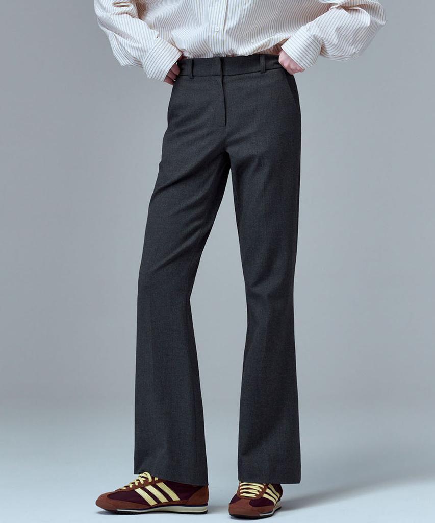 MALOUPE 2138 Brushed Stretch Slim Bootcut Pants (Dark Gray)