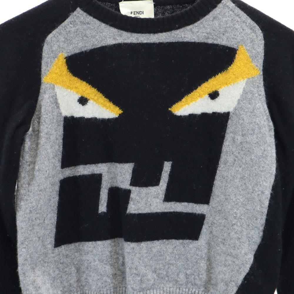 FENDI Made in Italy Wool Blend monster Long sleeve sweater 6/121 knit Kid's Used