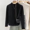 Women's German Velvet Lace Stand-Up Collar Long-Sleeve Shirt, Ideal for Spring, Autumn, and Winter.