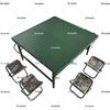Military Green Adjustable Folding Camping Table Set