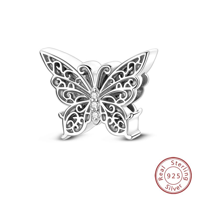 Modă Cupru Arc Colorat Fluture Flori Farmece Margele Se Potrivesc Brățări Originale Qikaola Bijuterii Fine DIY