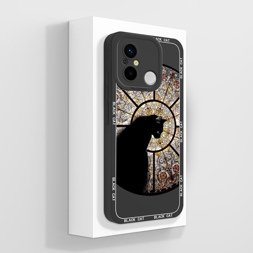 For Redmi 12C 13C 14C 10C 13R 14R 11A 15A Cute Cartoon Cat Phone Cover Liquid Silicone High Quality Anti Slip Durable Protective Case For Redmi Casing