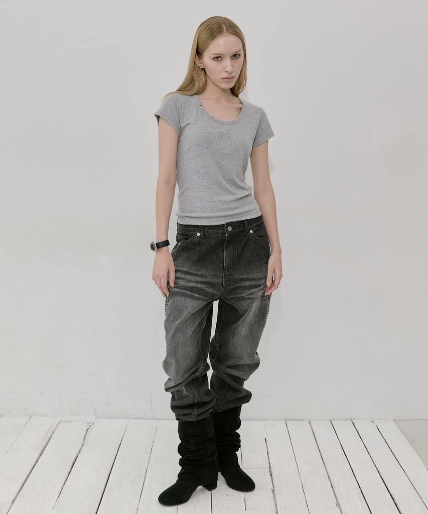 Lekim Lwe Eyelet T-Shirt (Gray)