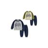 Children's Clothing Spring and Autumn Kids Letters Print Contrast Color Long-Sleeve Suit Boys' Sports Two-piece Set Baby Leisure Clothes