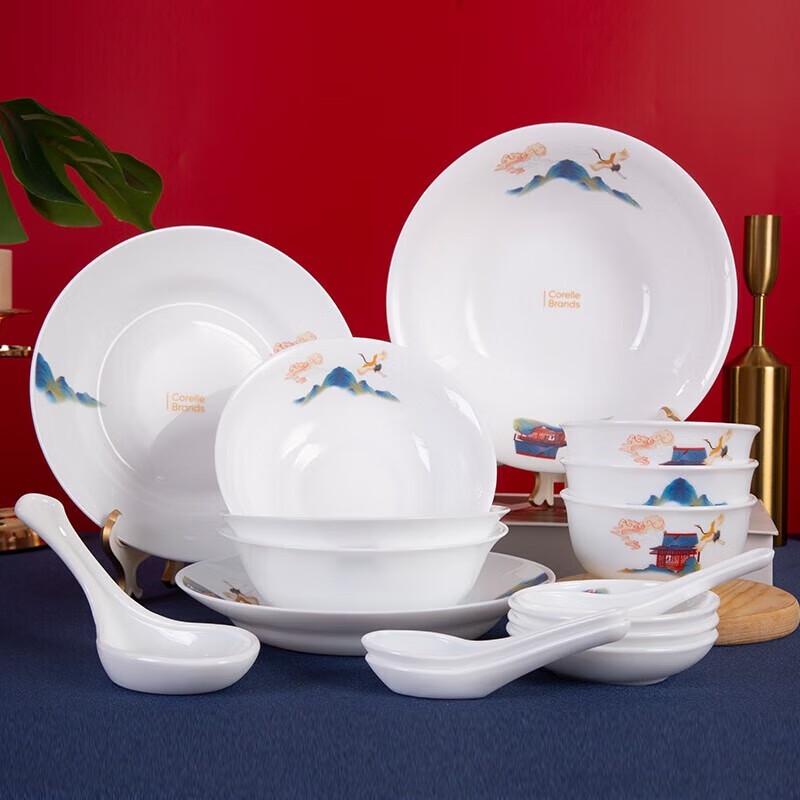 VISIONS Corning Prosperous Harmony Glass Dinnerware Set