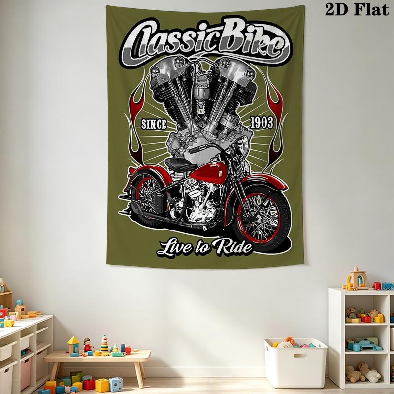 Classic Bicycle Pattern Home Decor Tapestry, Wall Hanging, Decorative RV Wall Cloth.MGT0918325