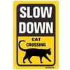 Slow Down Cat Crossing VintageStyle Metal Sign Waterproof WeatherResistant EasytoInstall with PreDrilled Holes Ide