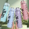 1PC Jesus Is Life Faith Lettering Art 750ml Color Plastic Sports Water Bottle Leakproof Flip Straw Lid Suitable for Sports Office Home Use