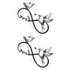 Ins Simple Love Flower Butterfly Swallow Mobius Ring Infinite Loop Wrist Tattoo Sticker
