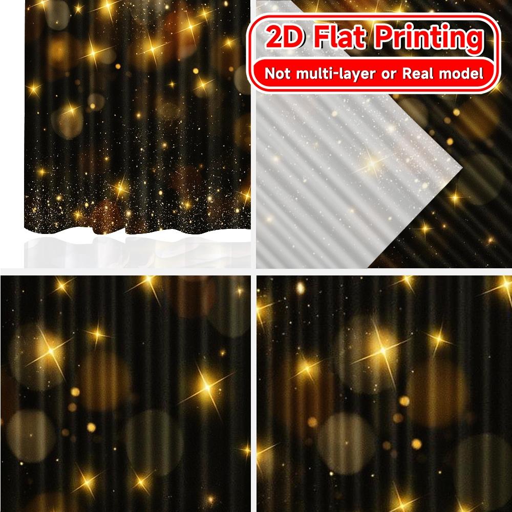 Set Of 2 Flat Printing Celebration Print Popular Curtains Fabric Gifts Suitable Bedroom Living Room Curtain Polyester Perfect For Sitting