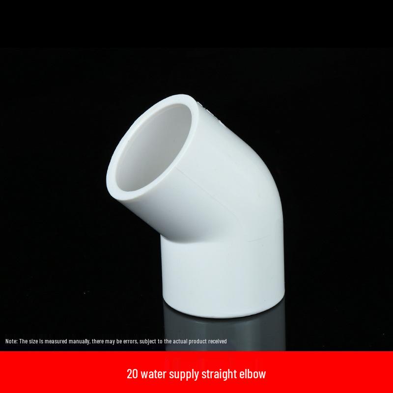 PVC 45° Elbow Water Pipe Fittings for Fish Tanks - White, Blue, Gray