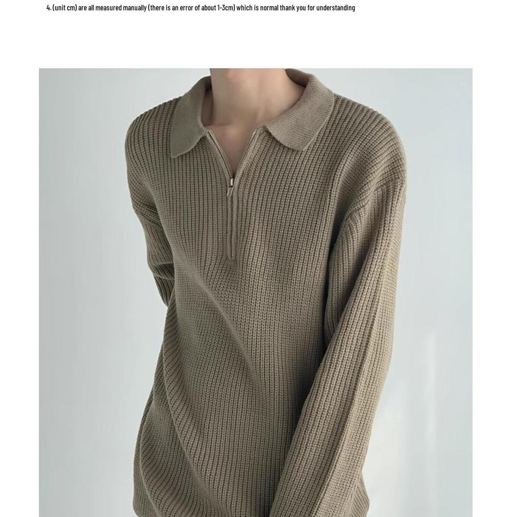 Y2K Japanese Style Half-Zip Knitted Sweater for Teens
