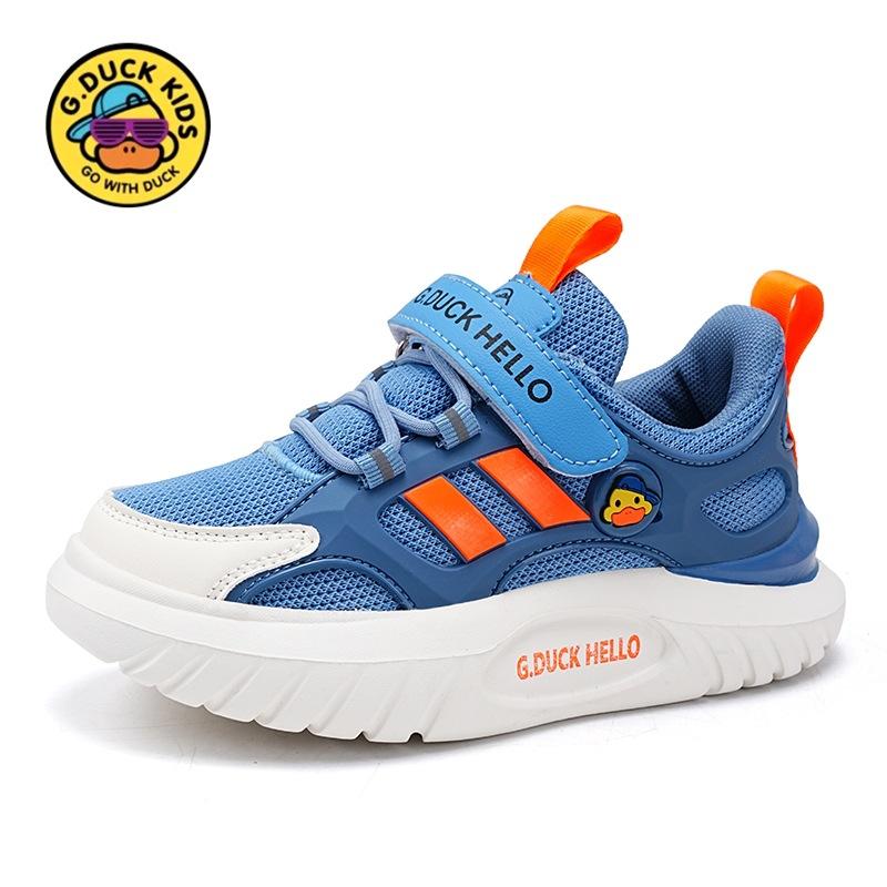 

Little Yellow Duck Girls Shoes 2025 Spring and Autumn Mesh Breathable Non-slip Soft Sole Children s Velcro Leather Boys Sneakers 26