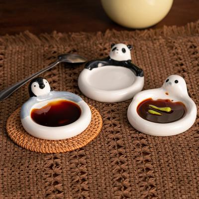Creative Cartoon Animal Shape Flavor Plate Household Ceramic Tableware Seasoning Plate Hot Pot Small Dish Dipping Sauce Plate Small Plate