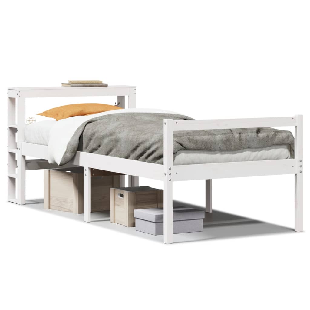 Senior Bed with Headboard Without Mattress White 75x190 Cm