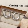 925 Silver Zircon Earrings for Women Vintage Simple Chunky Round Circle Hoops Earring Prevent Allergy Jewelry Gift