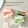 With Laundry Brush Soap Box Free Punching Bristle Cleaning Brush Soap Dish  Bathroom Accessories