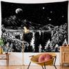 Black Cosmic Night View Tapestry Wall Hanging Psychedelic Witchcraft Hippie Tapez Art Aesthetics Room Home Decor