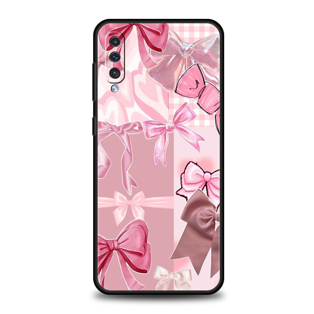 

Чехол для телефона Samsung Galaxy A56 A36 A26 A06 A16 A24 A36 A54 A14 A42 A22 A20 A12 A10 Мягкий ТПУ Чехол Бантик Розовый Бантик Рисунок Samsung A10
