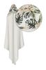 Badeumhang Bambus-Design 100x100 Monstera-Blätter