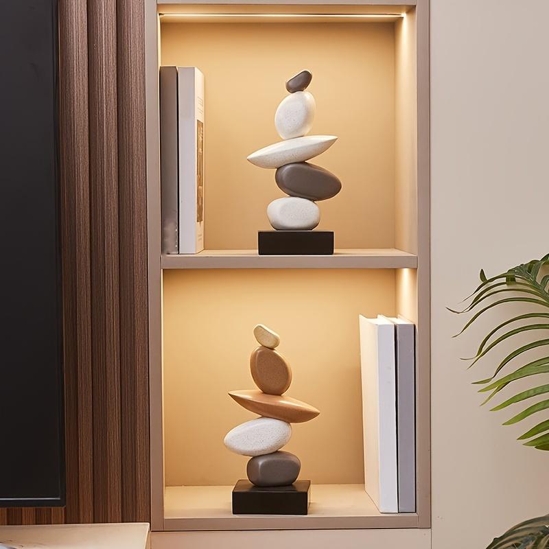 Sculptură Stivuibilă din Rășină cu Aspect de Piatră de Gresie, Decor Creativ pentru Casă, Ornament de Interior pentru Masă, Mărimi Multiple, Potrivit pentru Crăciun, Halloween, Paște, Hanuka