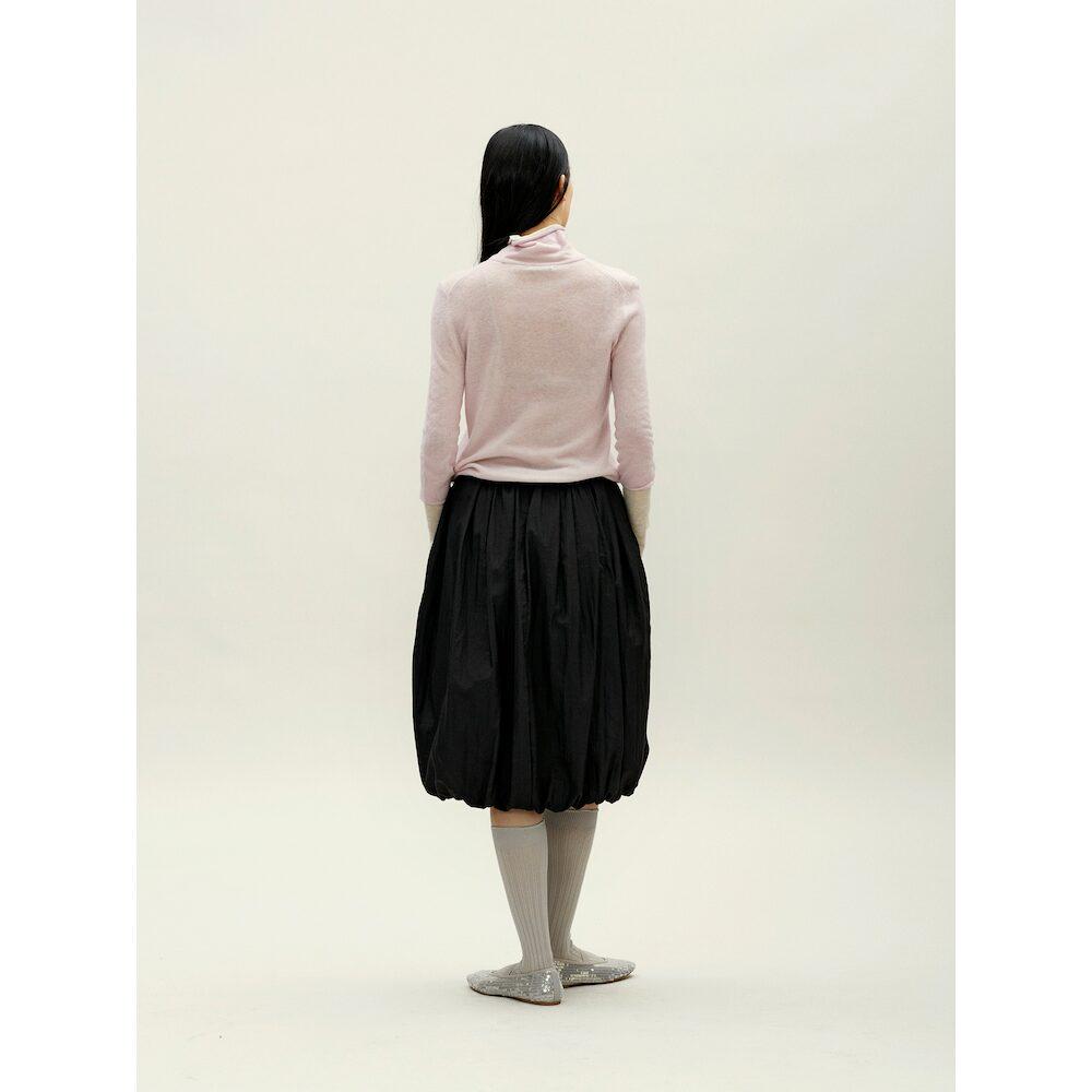Anggae Balloon Padded Midi Skirt Black
