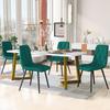 Dining Room Set - MUVOE - Rectangular Table 117x68 Cm - 4 Velvet Chairs - Modern - Green