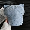 Polka dot love ears octagonal hat female retro old newsboy hat autumn and winter face small versatile painter hat