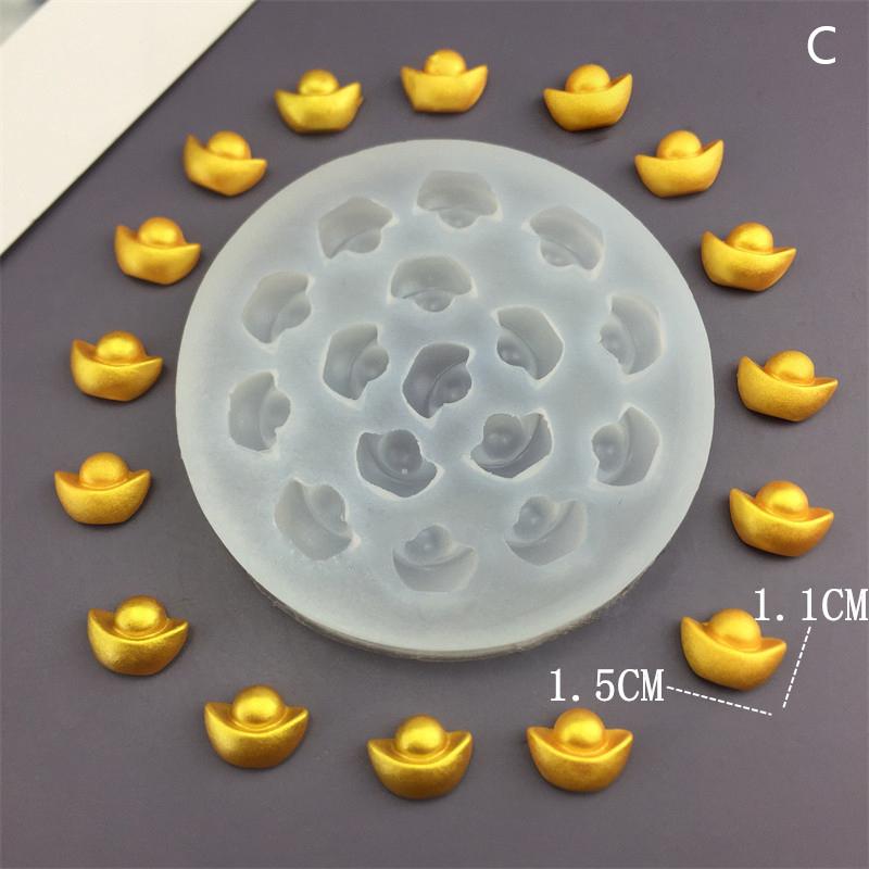 Simulation Yuanbao Kupfermünze Serie Silikonform Kuchen Schokolade Brot Gebäck Kekse Süßigkeiten Gummibärchen Gelee Kerze Backwerkzeuge