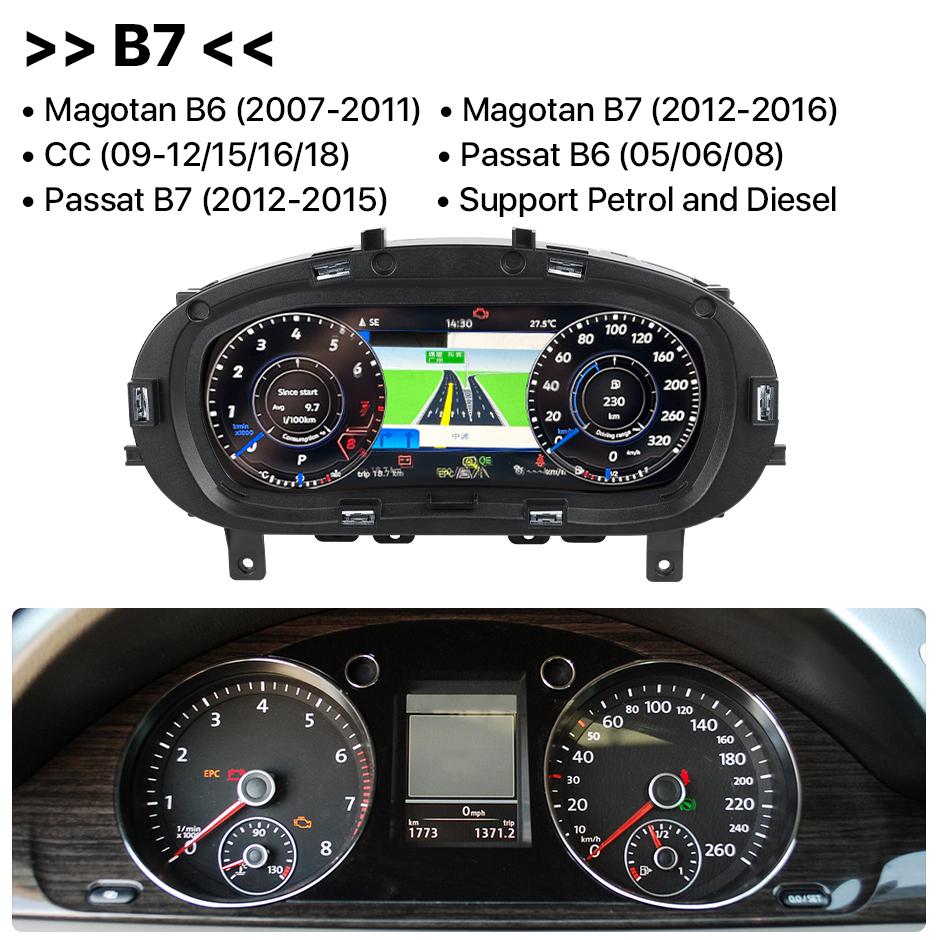 12.5 Inch Digital Dashboard Panel Virtual Instrument Cluster CockPit LCD Speedometer Monitor For VW Magotan Arteon CC Passat B8