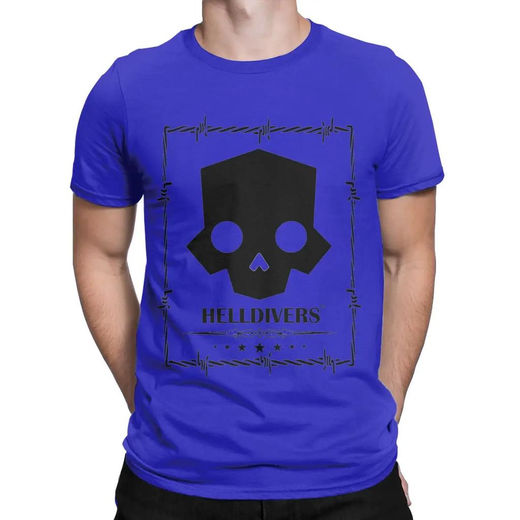Awesome Helldivers Scifi Video Game T-Shirt Men Round Neck Cotton T Shirts Short Sleeve Tees Printing Tops