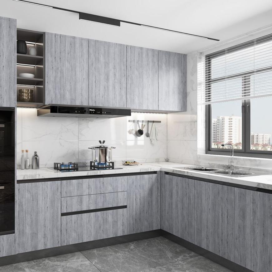 Lățime 90CM Mobilier cu aspect de lemn Autocolant de perete din vinil impermeabil Tapet autoadeziv Autocolant renovare ușă dulap de bucătărie