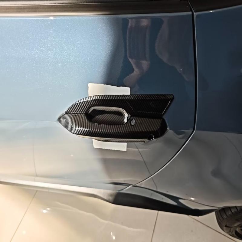 For Ford Mustang 2024 2025 ABS carbonfiber black Exterior Side Door Handle door Bowl sticker Cover Trim External accessories