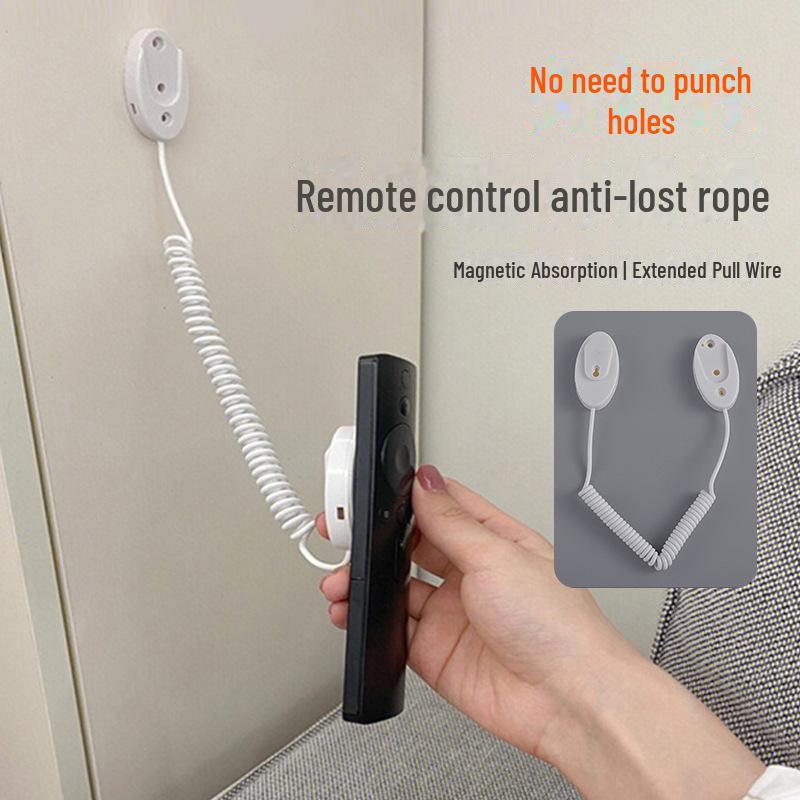Nástěnný magnetický držák na dálkové ovládání proti krádeži s lankem proti ztrátě